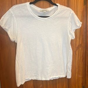 AllSaints white tee with cuffed sleeve, size 10